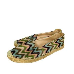 Faded Glory Multicolor Chevron Espadrille Flats Sz 8